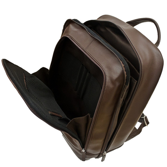 Huge GENUINE Leather Black Laptop Backpack Bag - Picture 3 of 3